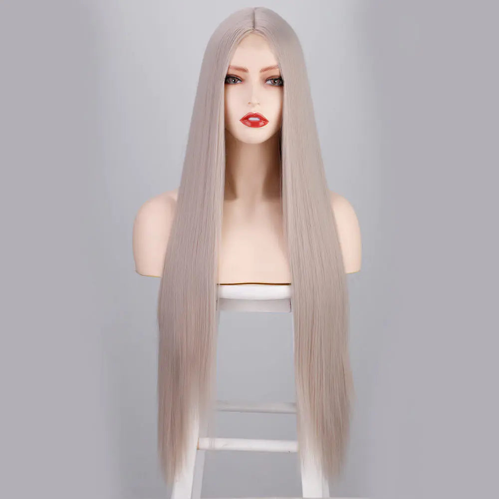 Front Lace Long Straight Hair Synthetic Wig