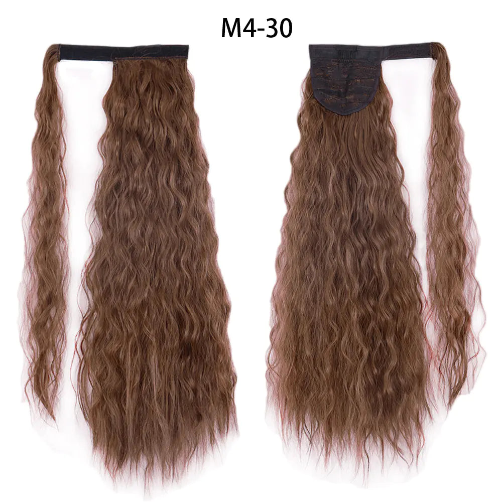 Water Wave Ponytail Wig with Velcro Band (High Temp Fiber)