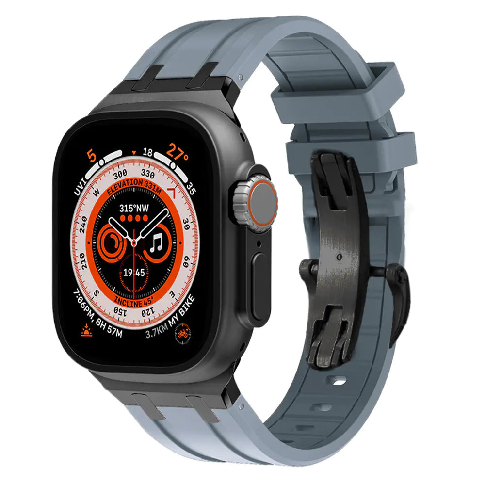 Liquid Silicone Strap with Butterfly Buckle for Apple Watch
