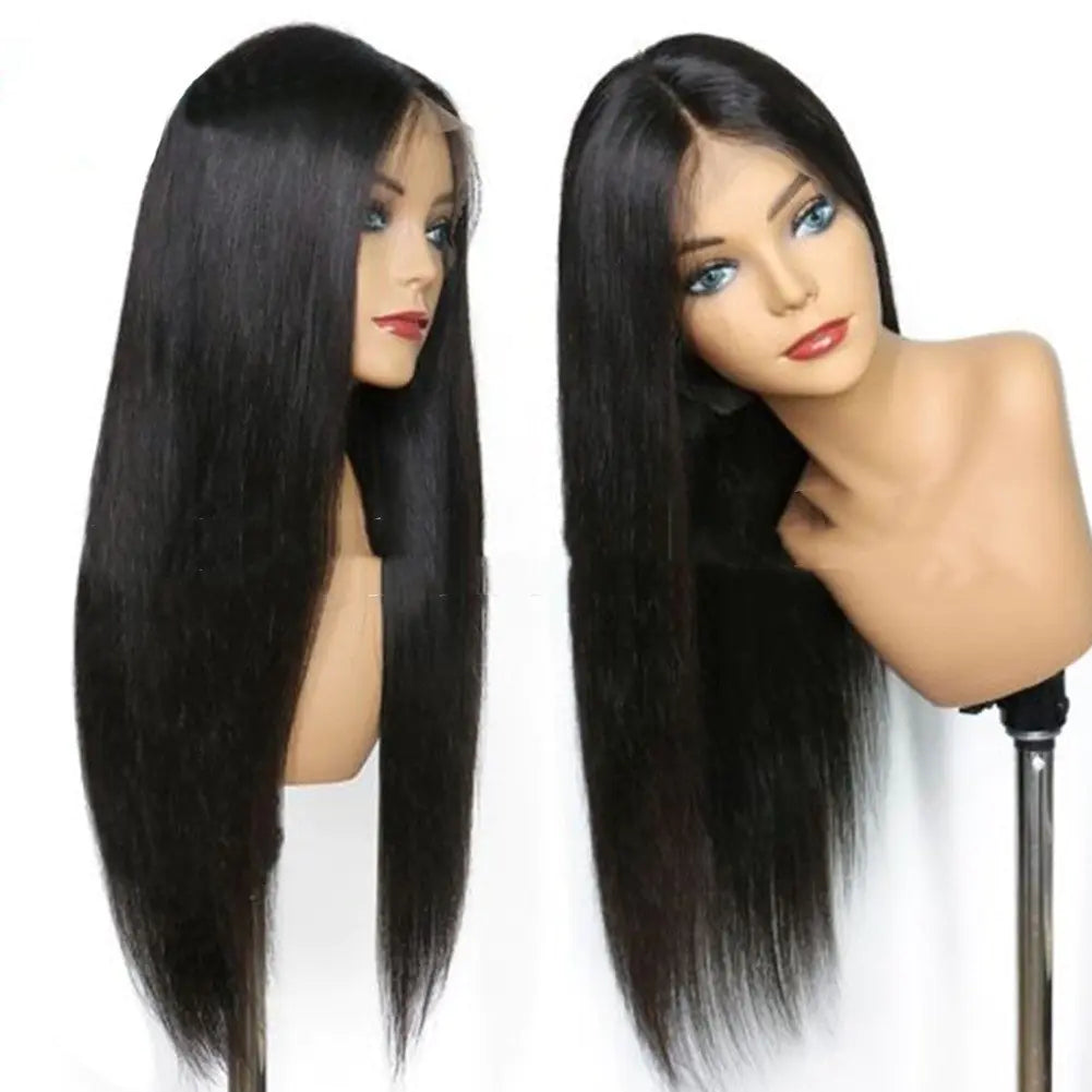 Black Synthetic Lace Front Wig for Ladies - Mid-Length