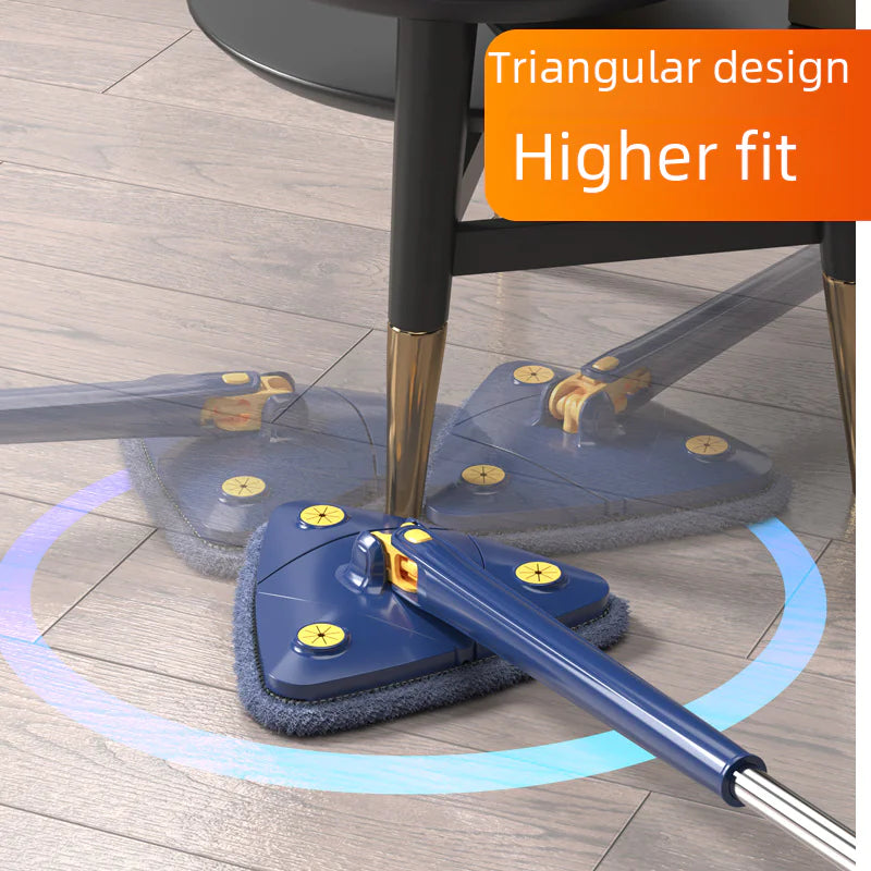Triangular Spin Mop with No-Hand Washing Feature