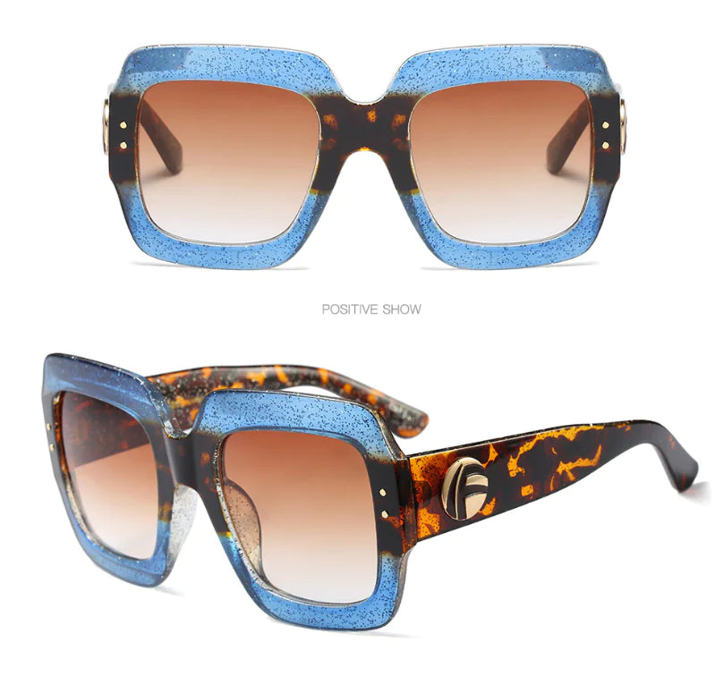 Fashionable Tri-Color Frame Sunglasses with Luxury Design