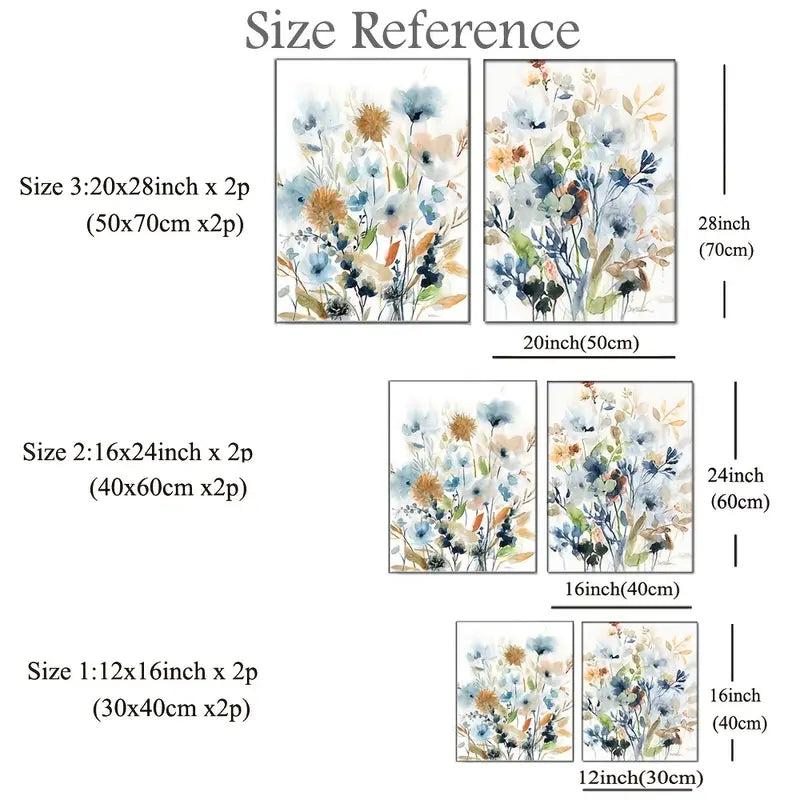 HD Watercolor Floral Botanical Canvas Wall Art Prints