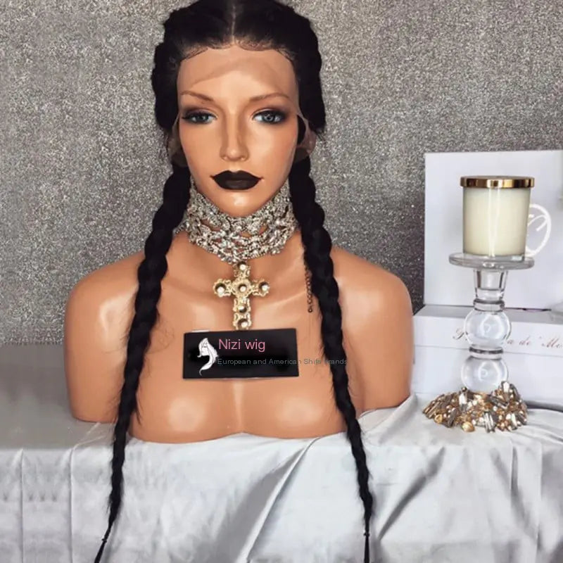 Big Braid Synthetic Fiber Front Lace Wig for Women