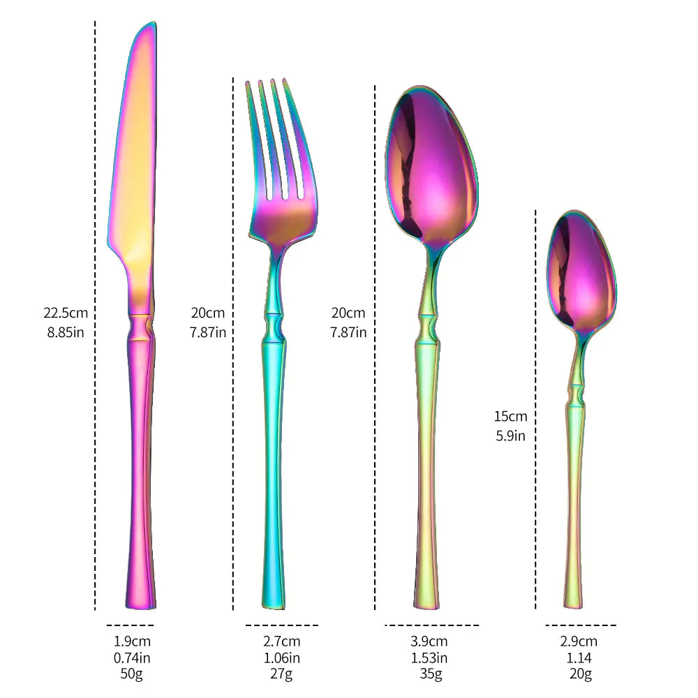 Titanium Coated Stainless Steel Cutlery Set for Dining