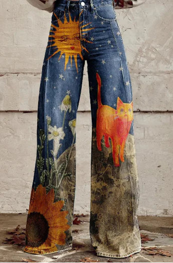 Aurelia Retro Flared Trousers for Women (Single Piece)