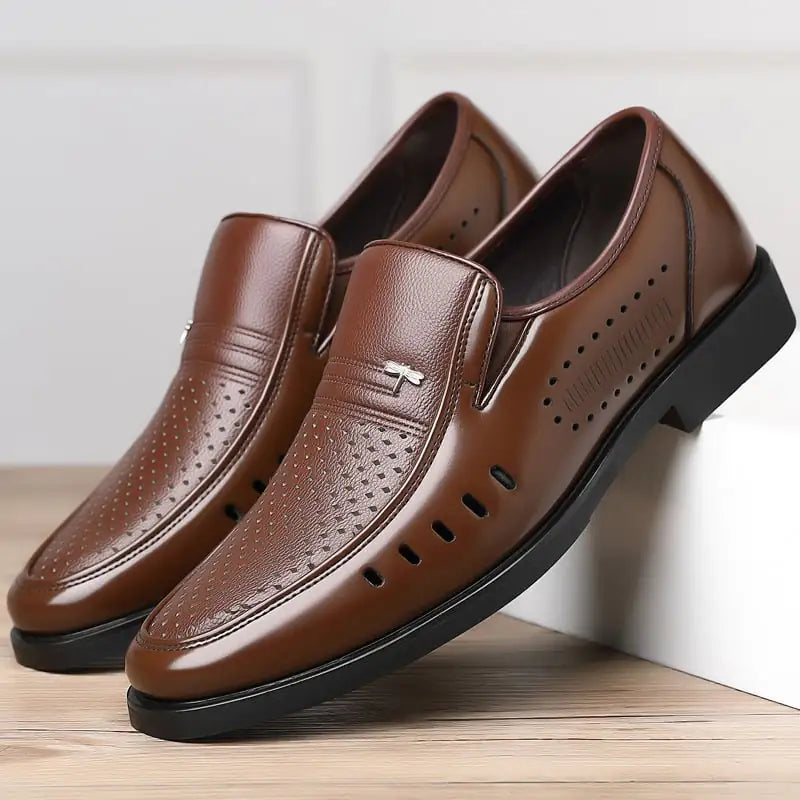 Men's Summer Business Hollow Leather Breathable Shoes