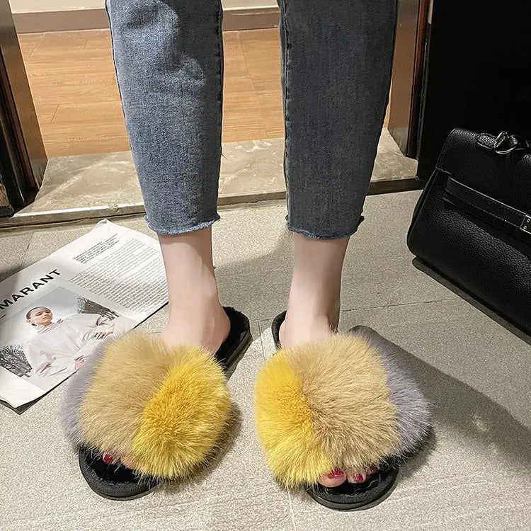 Women's Plush Winter Indoor Slippers - Fluffy & Soft