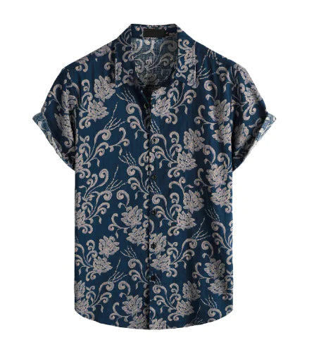 Men's Vintage Floral Short Sleeve Shirt (Single Item)