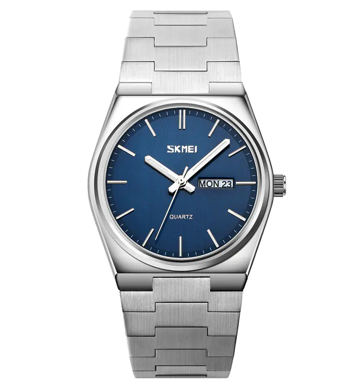 Stylish Men's Steel Band Quartz Watch with Calendar