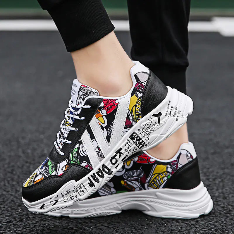 Dad Sneakers with Floral Print - Casual Sports Shoes