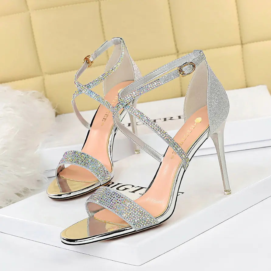 Rhinestone-Embellished Sandals