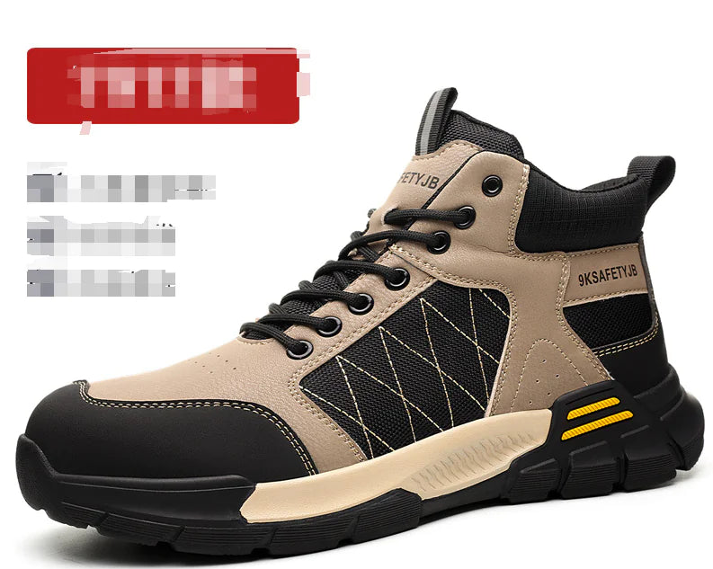 Men's Steel Toe Work Boots - High Top Safety Shoes