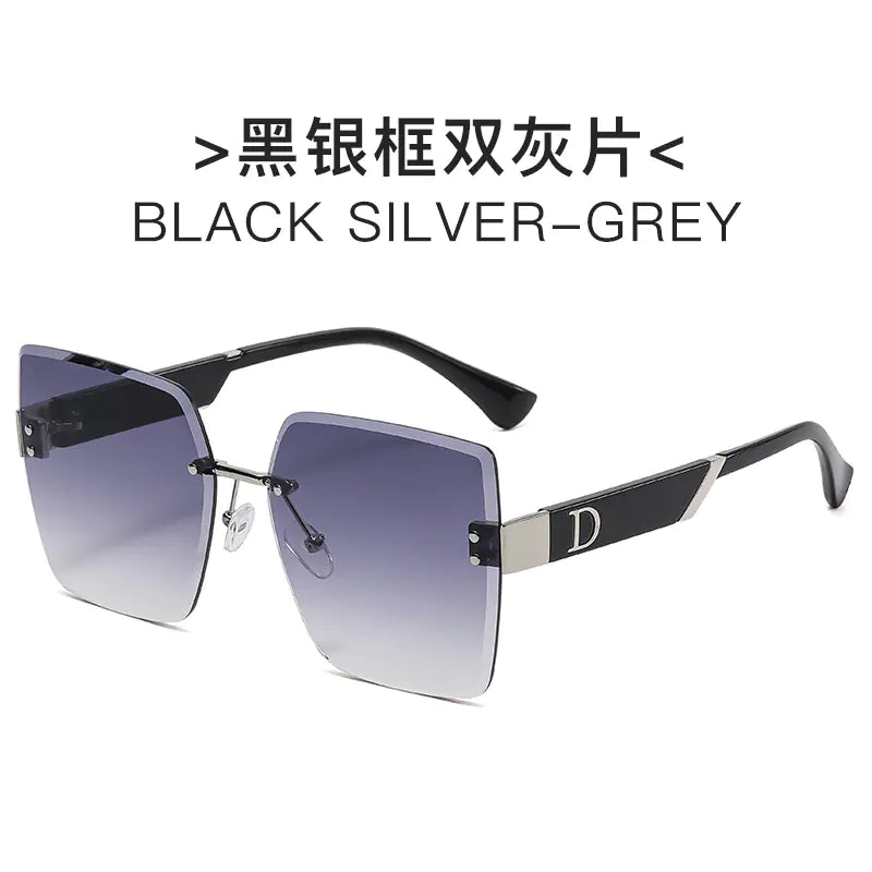 Fashionable Frameless Sunglasses for Women - Oversized