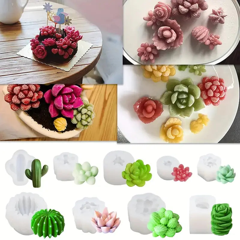 3D Succulent Silicone Mold for Candles and Soaps