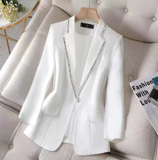 Classic Women's Blazer with Modern Sparkle Detail (One Piece)