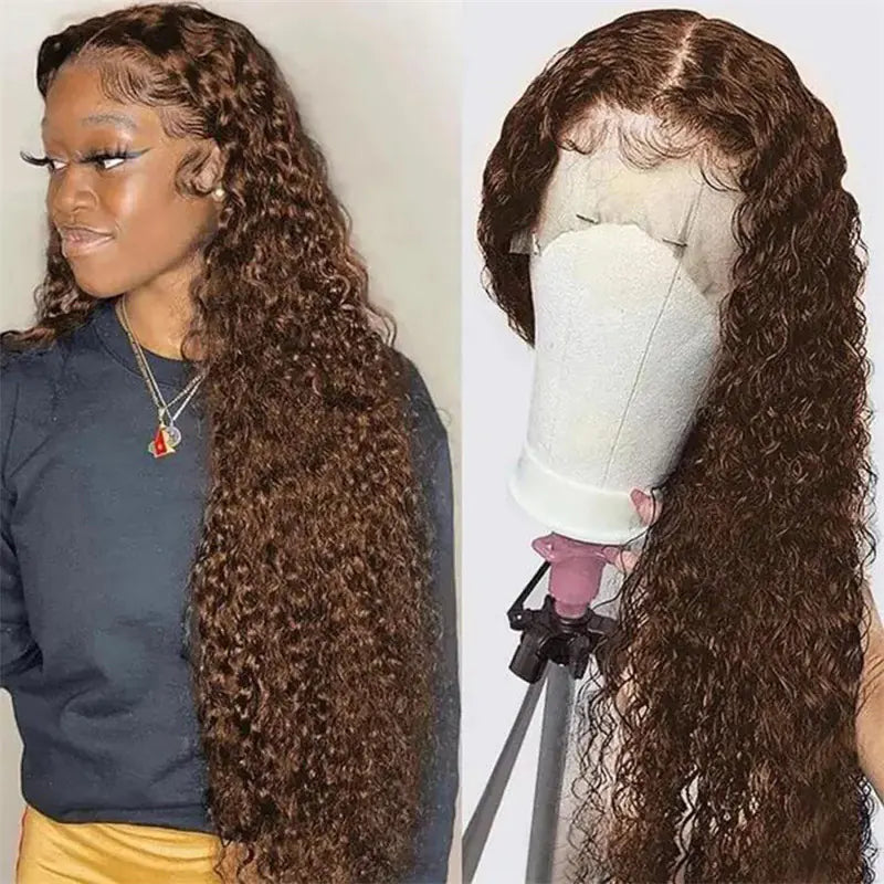 African Curly Long Hair Wig with Middle Part (Full Set)