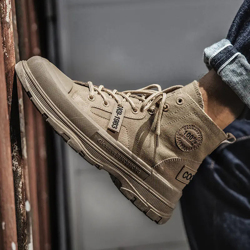 Men's Thick-Soled Canvas Shoes for Spring and Autumn