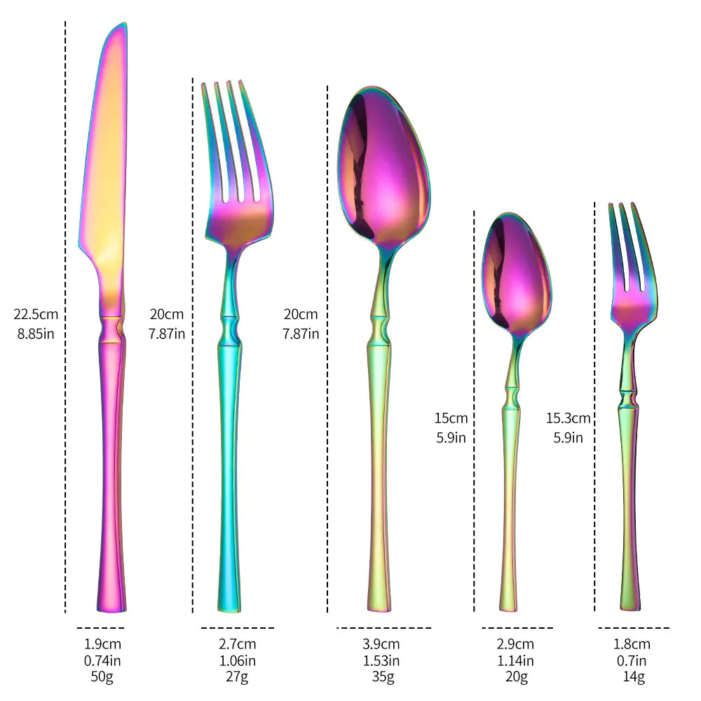 Titanium Coated Stainless Steel Cutlery Set for Dining