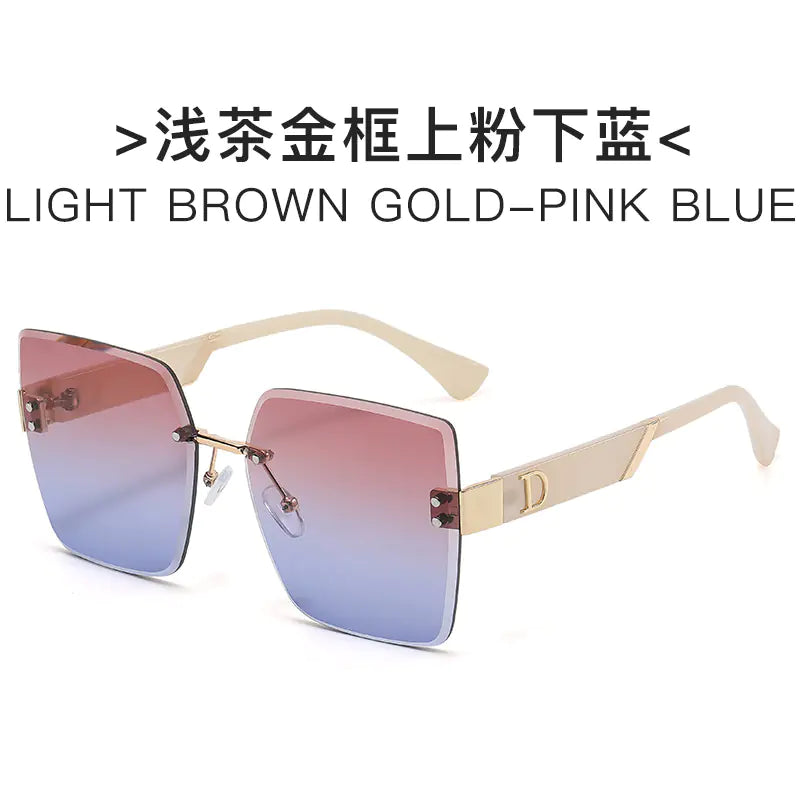 Fashionable Frameless Sunglasses for Women - Oversized