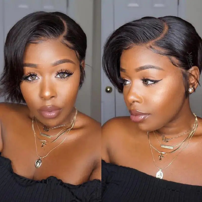 Natural Curly Bob Lace Front Wig with HD Transparency