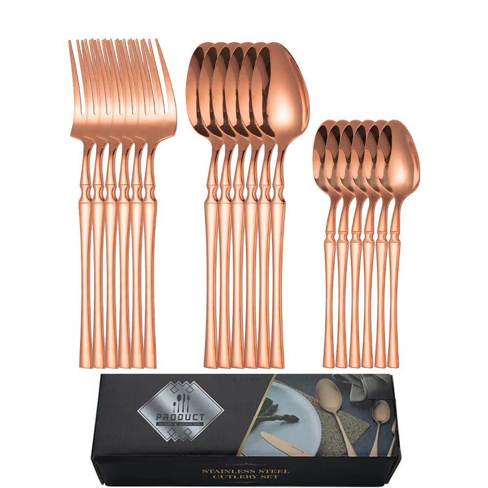 Titanium Coated Stainless Steel Cutlery Set for Dining