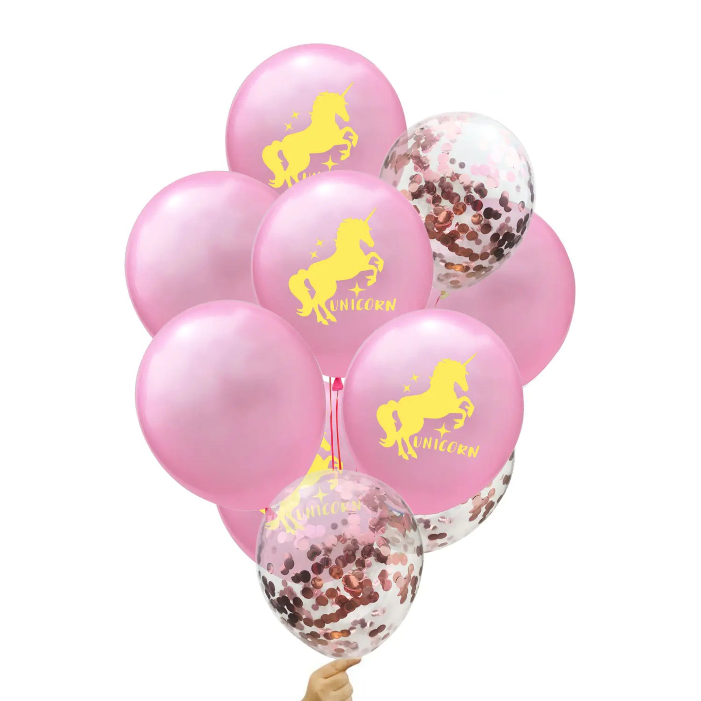 Unicorn Rose Gold Glitter Latex Balloons for Parties