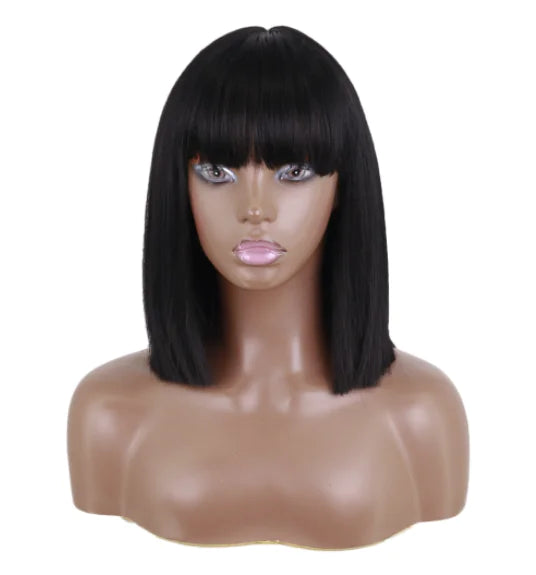 Wig Headgear with Bangs for Shoulders and Clavicle