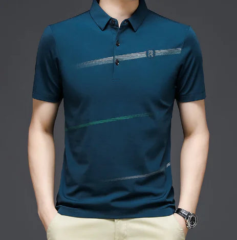 Roy Printed Dark Green Polo Shirt for Men (One Piece)