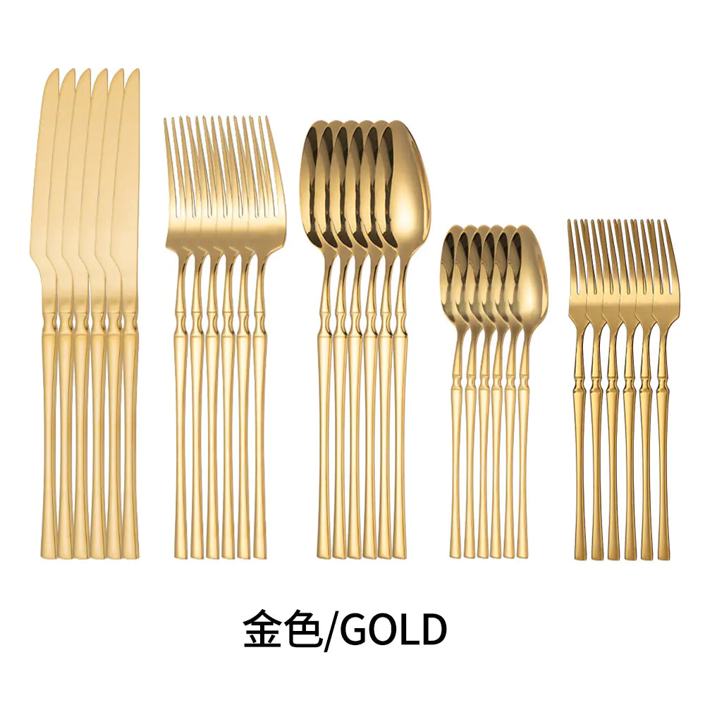 Titanium Coated Stainless Steel Cutlery Set for Dining