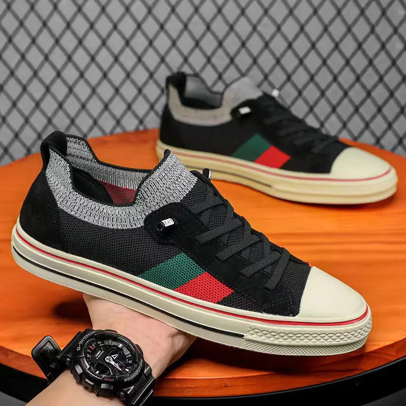 Men's Summer Breathable Canvas Lace-Up Loafers