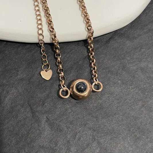 Personalized Titanium Steel Couple Photo Projection Bracelet