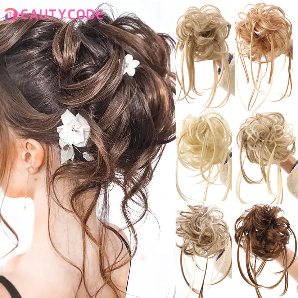 Synthetic Curl Donut with Elastic Band for Messy Bun