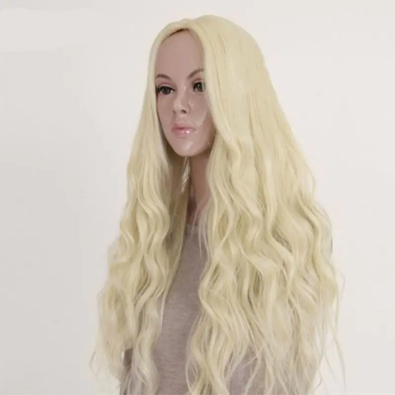 Light Gold Corn Perm Wig Set for Women