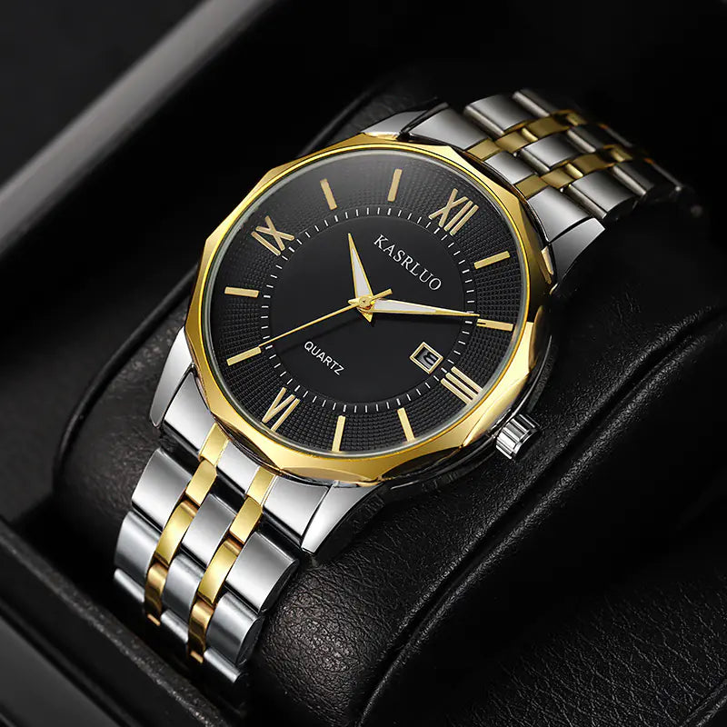Stylish Men's Brand Watch with Calendar and Steel Band