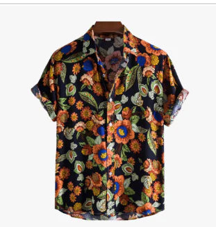 Men's Casual Short Sleeve Floral Shirt (One Piece)