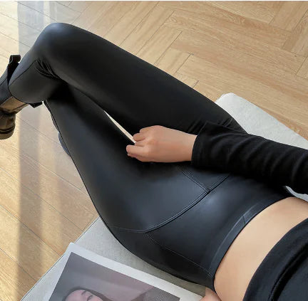 Leather Pants with Fleece Lining for Women (One Piece)