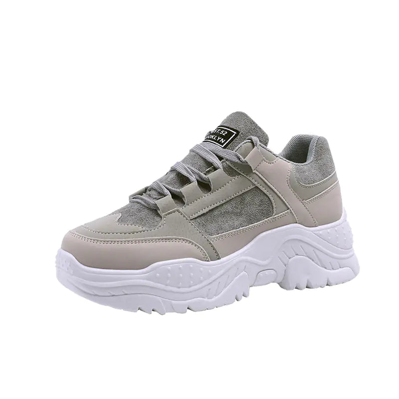 Women's Casual Thick Sole Sneakers - Korean Style