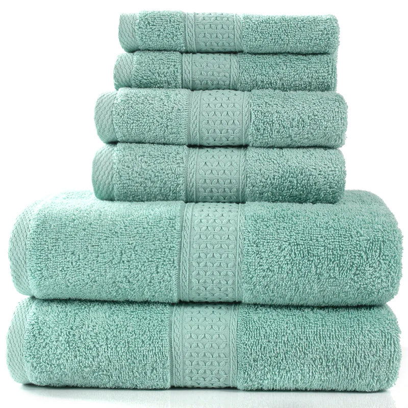Home Simple Cotton Absorbent Towel Bath Towel 6-Piece Set