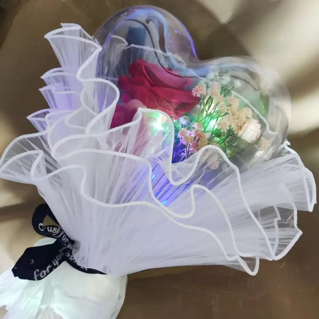 Acrylic Heart-Shaped Bubble Ball with Handle Gift Box