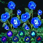Solar Garden Lights - 7 Color Changing Rose Design