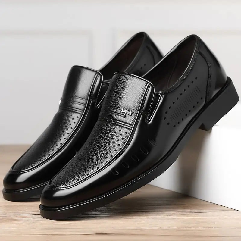 Men's Summer Business Hollow Leather Breathable Shoes