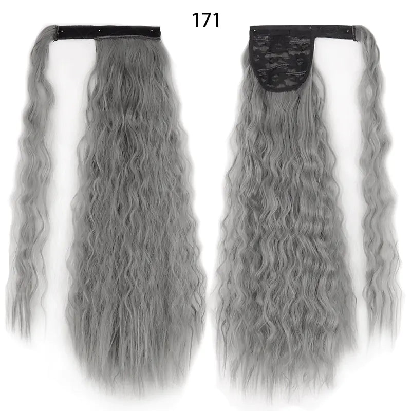 Water Wave Ponytail Wig with Velcro Band (High Temp Fiber)