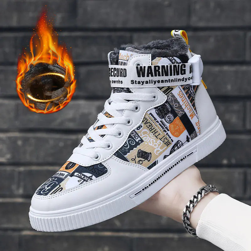 Boys High-Top Cashmere Cotton Shoes