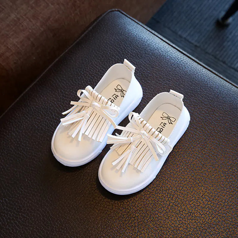 2020 Children's Soft Leather Tassel Casual Shoes
