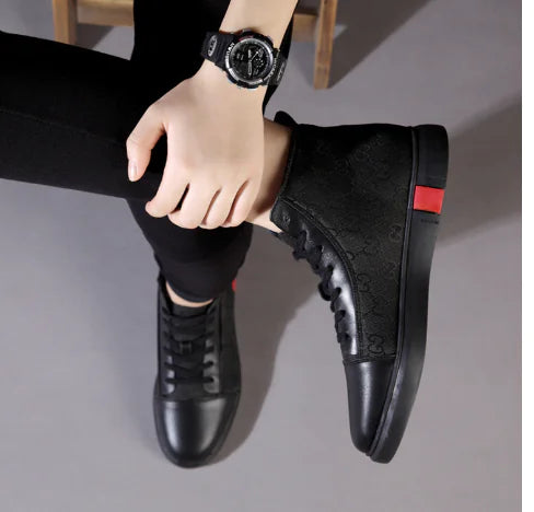 2023 Winter Men's High-Top Fashion Sneakers with Warm Lining